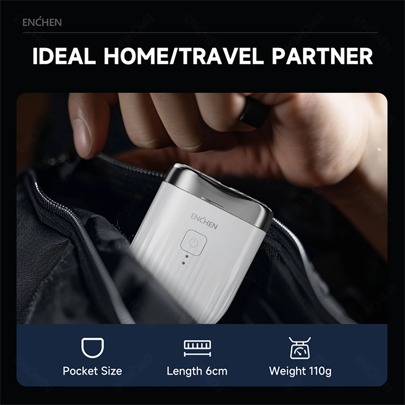 خرید مینی ریش‌تراش شارژی مسافرتی ضدآب انچن شیائومی