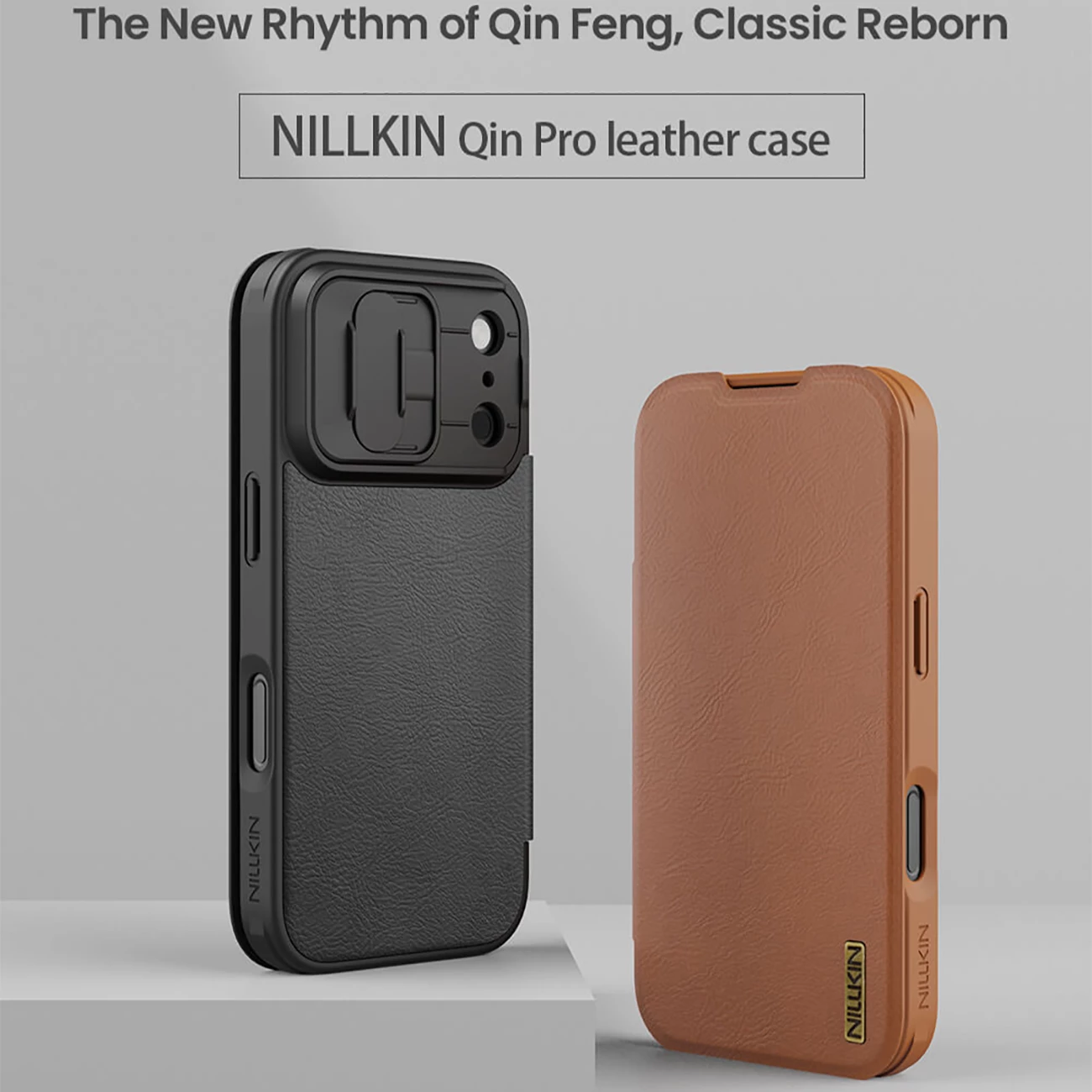 خرید قاب چرمی کلاسوری آیفون 17 پرو نیلکین