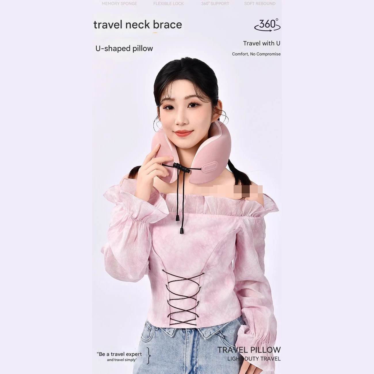 بهترین بالش گردنی طبی یو شکل مموری فوم جوردن و جودی