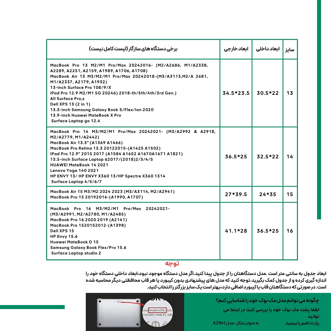 بهترین کیف و کاور لپ‌تاپ و مک‌بوک۱۳ اینچ، 14 اینچ، 16 اینچ پِروین perwin LC-31