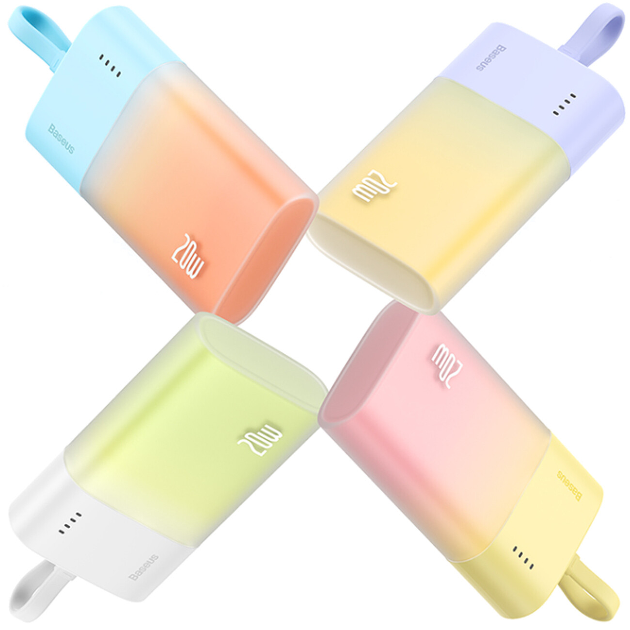 فروش پاوربانک 5200 میلی‌آمپر تایپ سی با کابل لایتنینگ 20 وات بیسوس