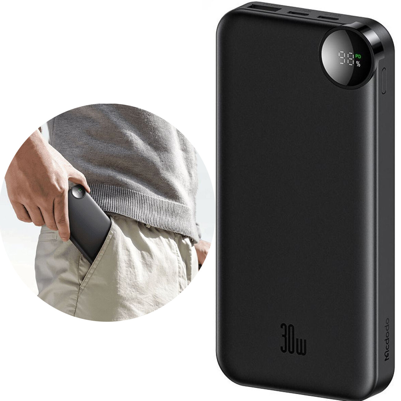 پاوربانک 10000 تایپ سی و USB با توان 30 وات مک دودو MCDODO MC-3850