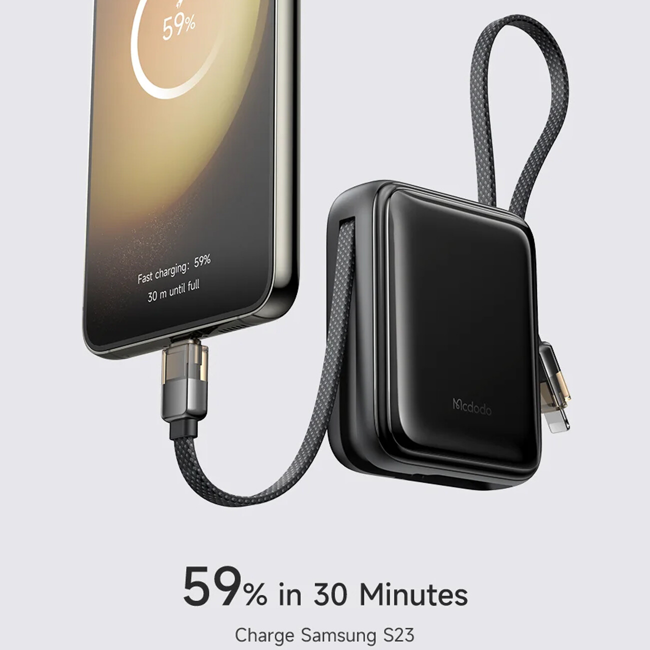 پاوربانک شارژ سریع 22.5 وات 10000 تایپ سی و لایتنینگ مک دودو