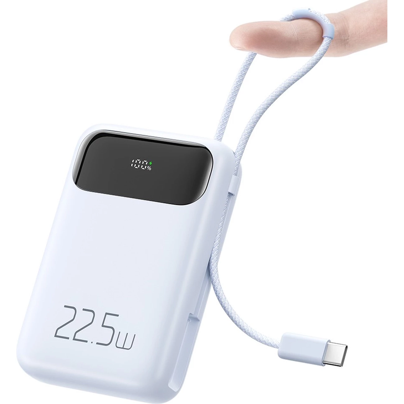 برترین پاوربانک 10000 تایپ‌سی و یو اس بی توان 22.5 وات مک‌دودو با کابل تایپ‌سی متصل و نمایشگر دیجیتالی