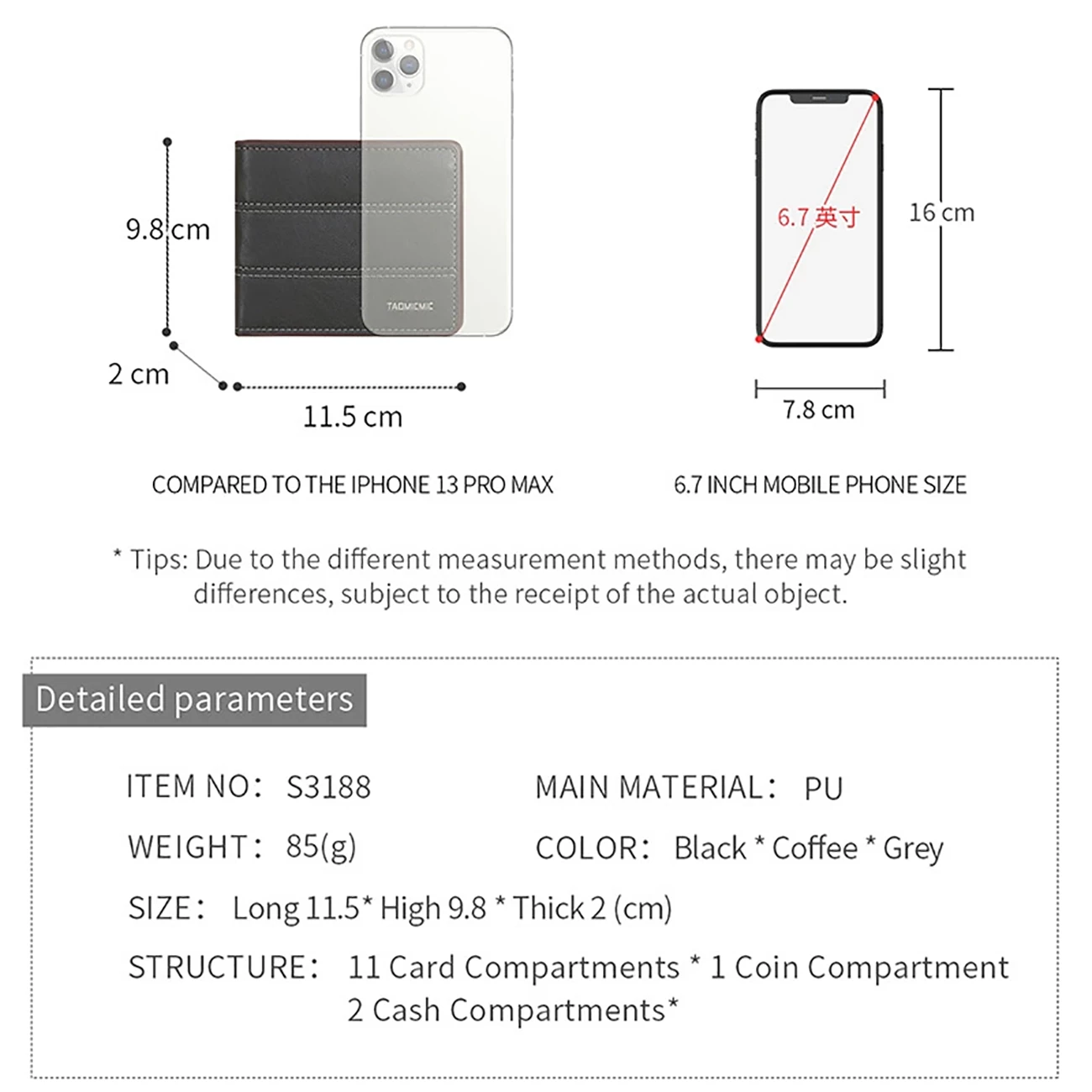 کیف پول مردانه تاشو طرح چرم لوکس تائومیک‌میک