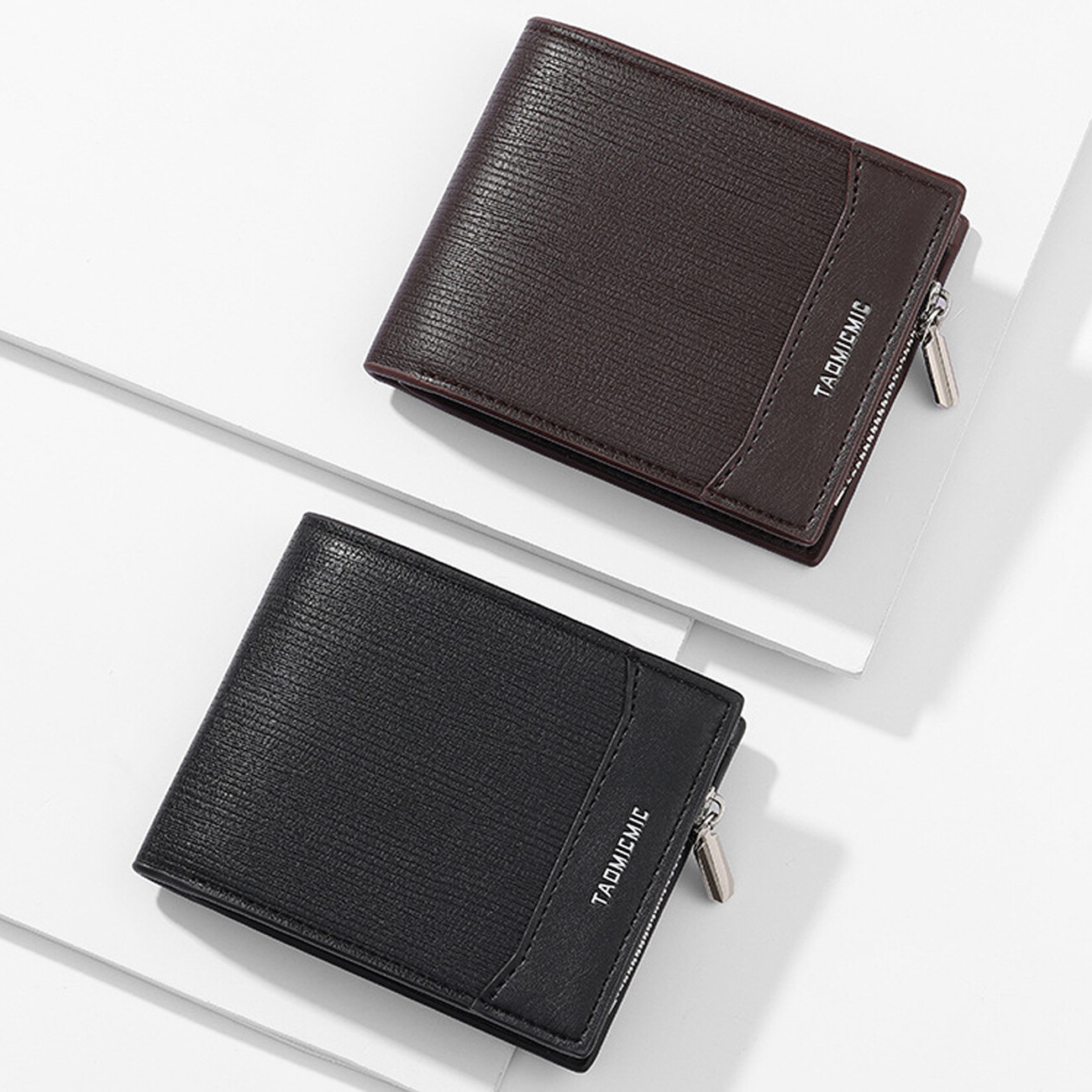 قیمت کیف پول  راه راه مردانه زیپ دار تائومیک‌میک