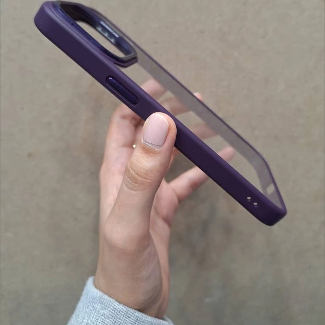 قاب گوشی آیفون 14 پرو جی‌مکس نیمه شفاف همراه با محافظ لنز دوربین رینگی