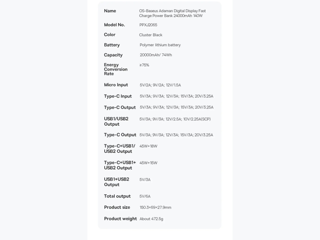 کیفیت پاور بانک سوپر شارژ تایپ سی و یو اس بی 140 وات 24000 بیسوس