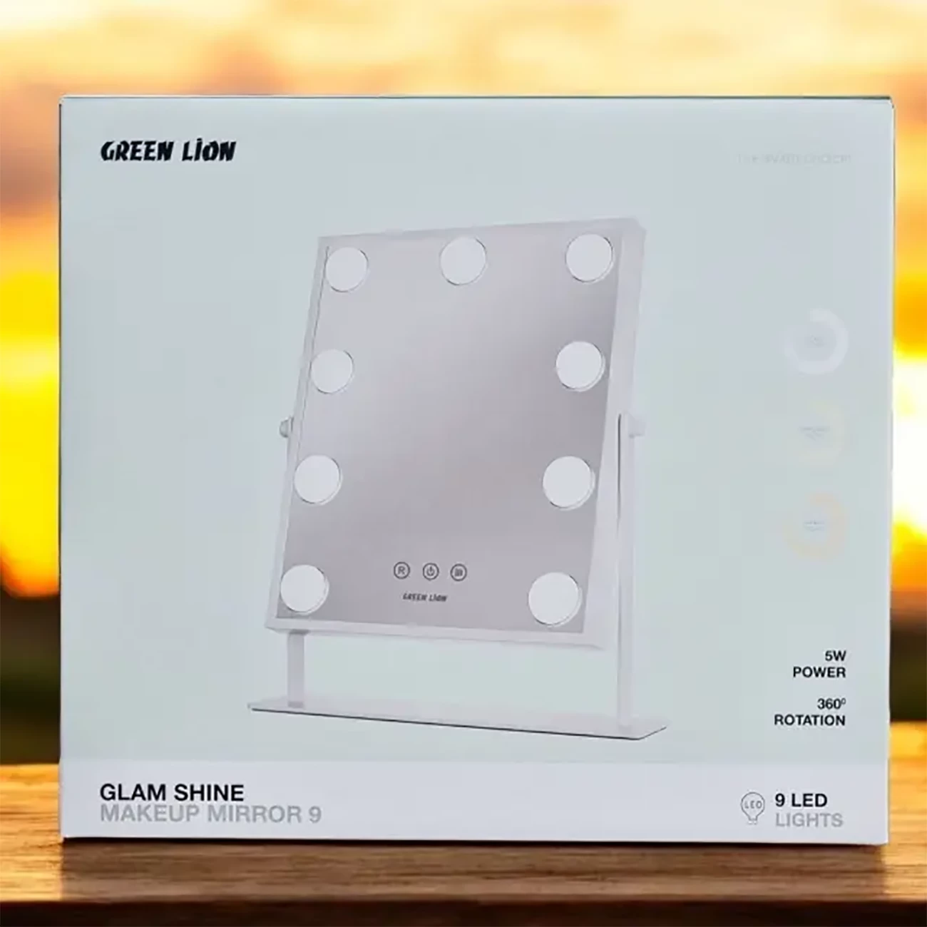 خرید آینه آرایشی رومیزی ال ای دی دار گرین لاین