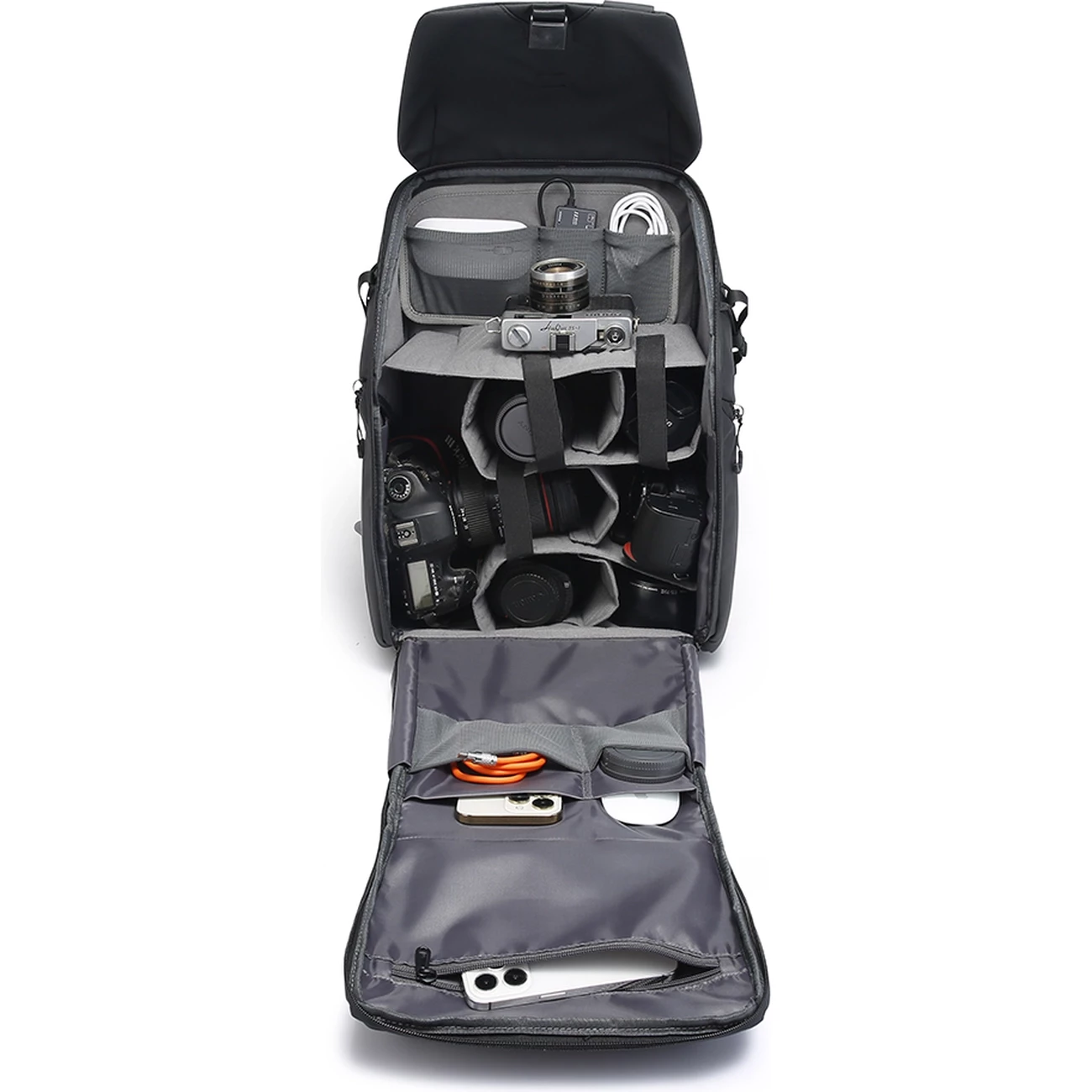 کوله‌پشتی لپ‌تاپ 15.6 اینچ و آیپد 13 اینچ ضدآب 37 لیتری بنج مخصوص حمل دوربین