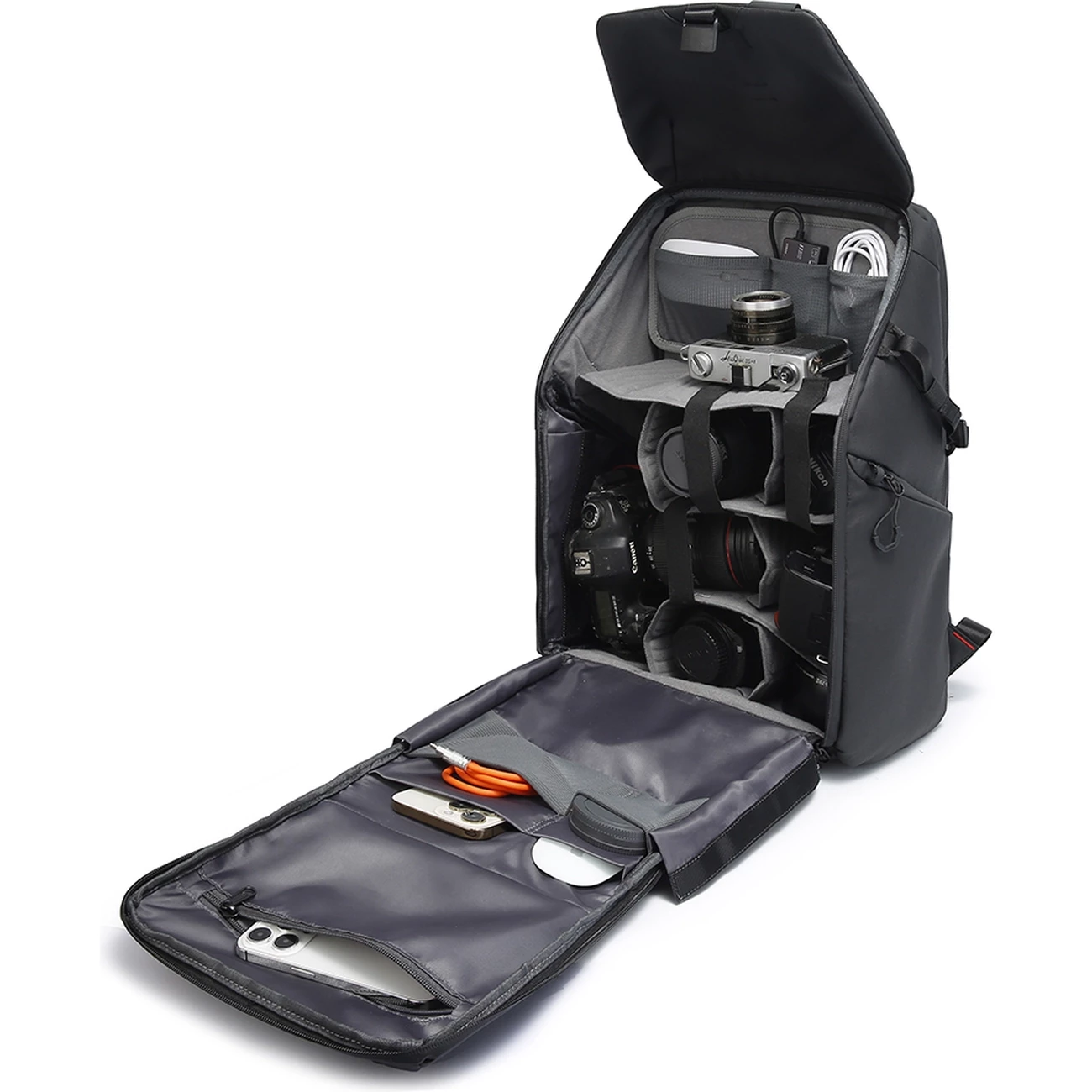 کوله‌پشتی لپ‌تاپ 15.6 اینچ و آیپد 13 اینچ ضدآب 37 لیتری بنج مخصوص حمل دوربین