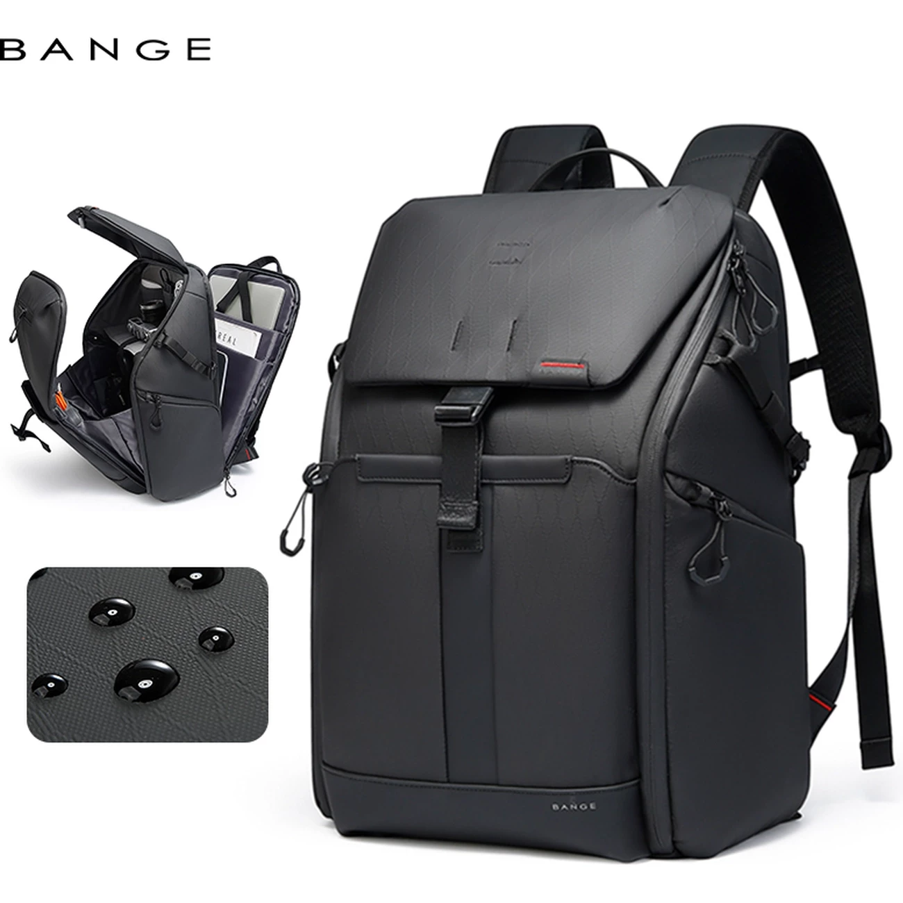 کوله‌پشتی لپ‌تاپ 15.6 اینچ و آیپد 13 اینچ ضدآب 37 لیتری بنج مخصوص حمل دوربین