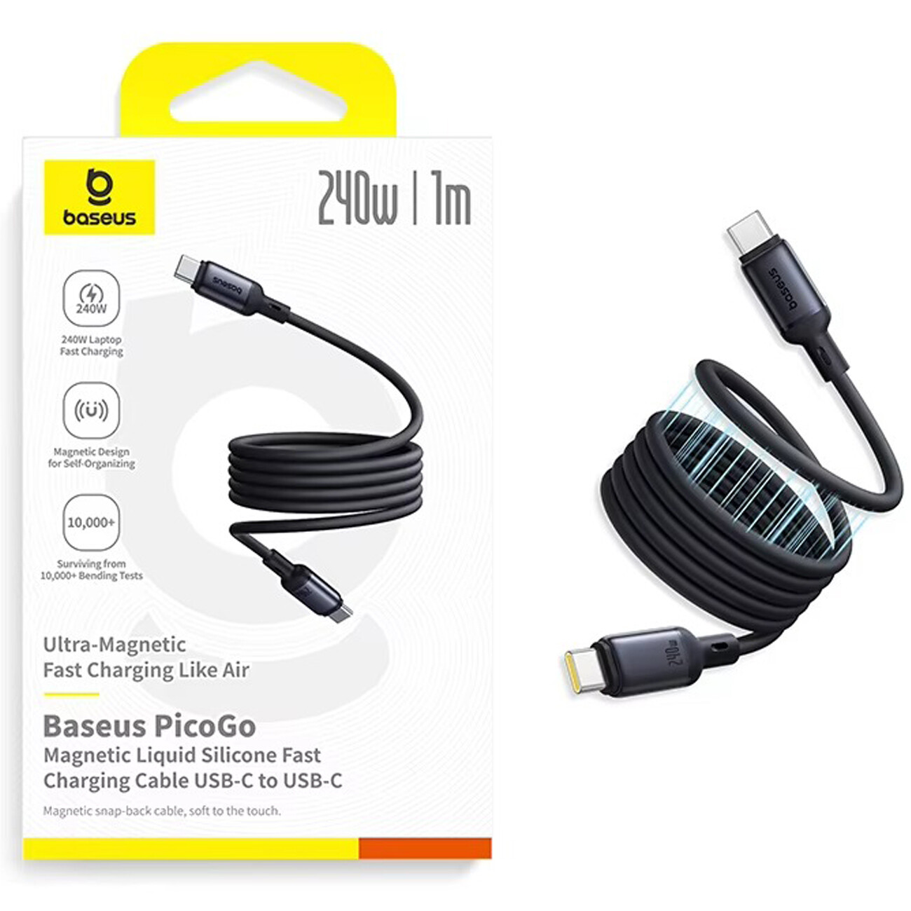 فروش کابل تایپ سی به تایپ سی فست شارژ بیسوس