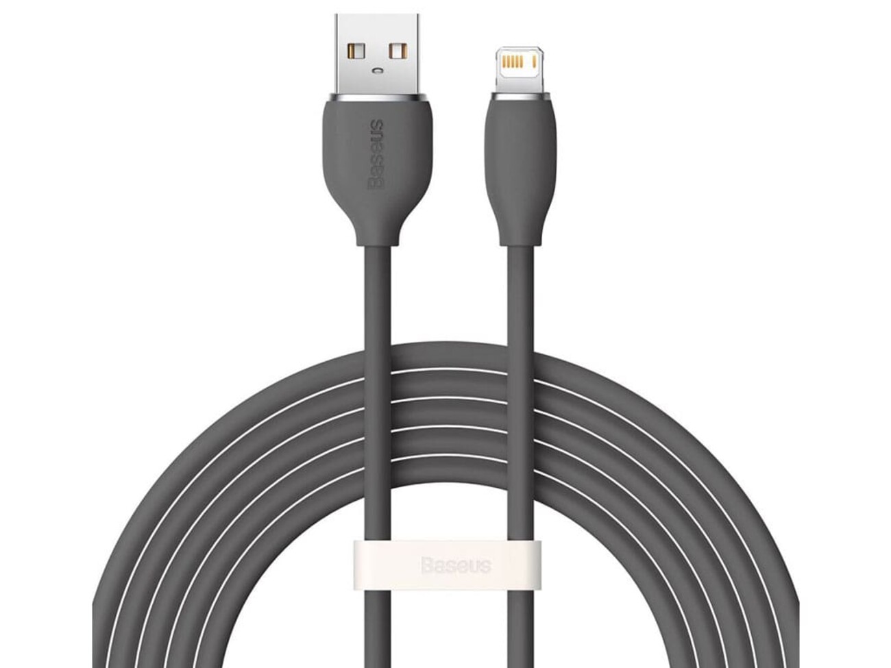 کابل یواس‌بی به لایتنینگ شارژ سریع و انتقال دیتا بیسوس رنگ مشکی Baseus CAGD000103 Jelly Liquid Silica Gel USB to iP Fast Charging Data Cable