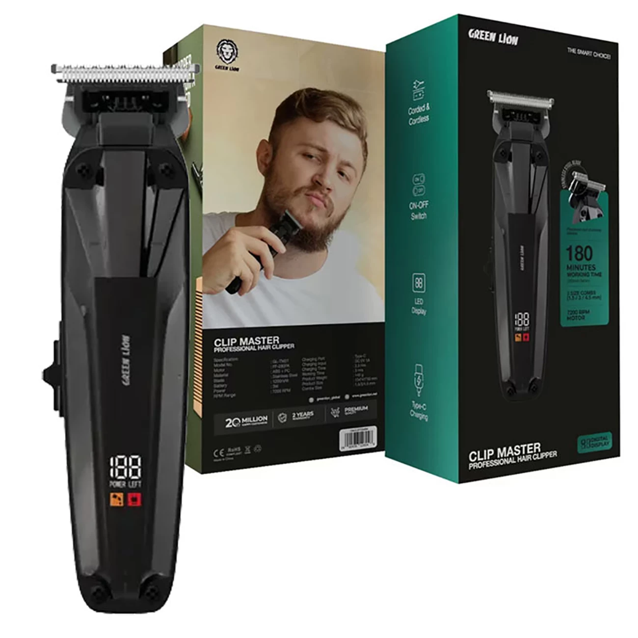 ماشین اصلاح شارژی گرین لاین Green lion اصلی مدل GL-TM27 حرفه ای