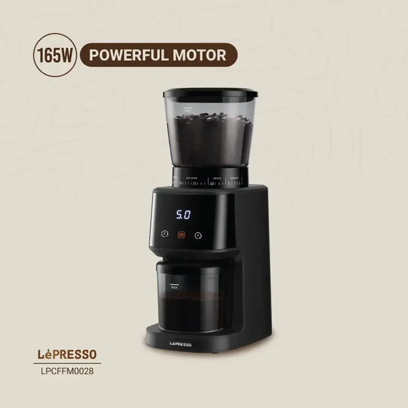 فروش آسیاب قهوه لپرسو دیجیتالی تایمر دار