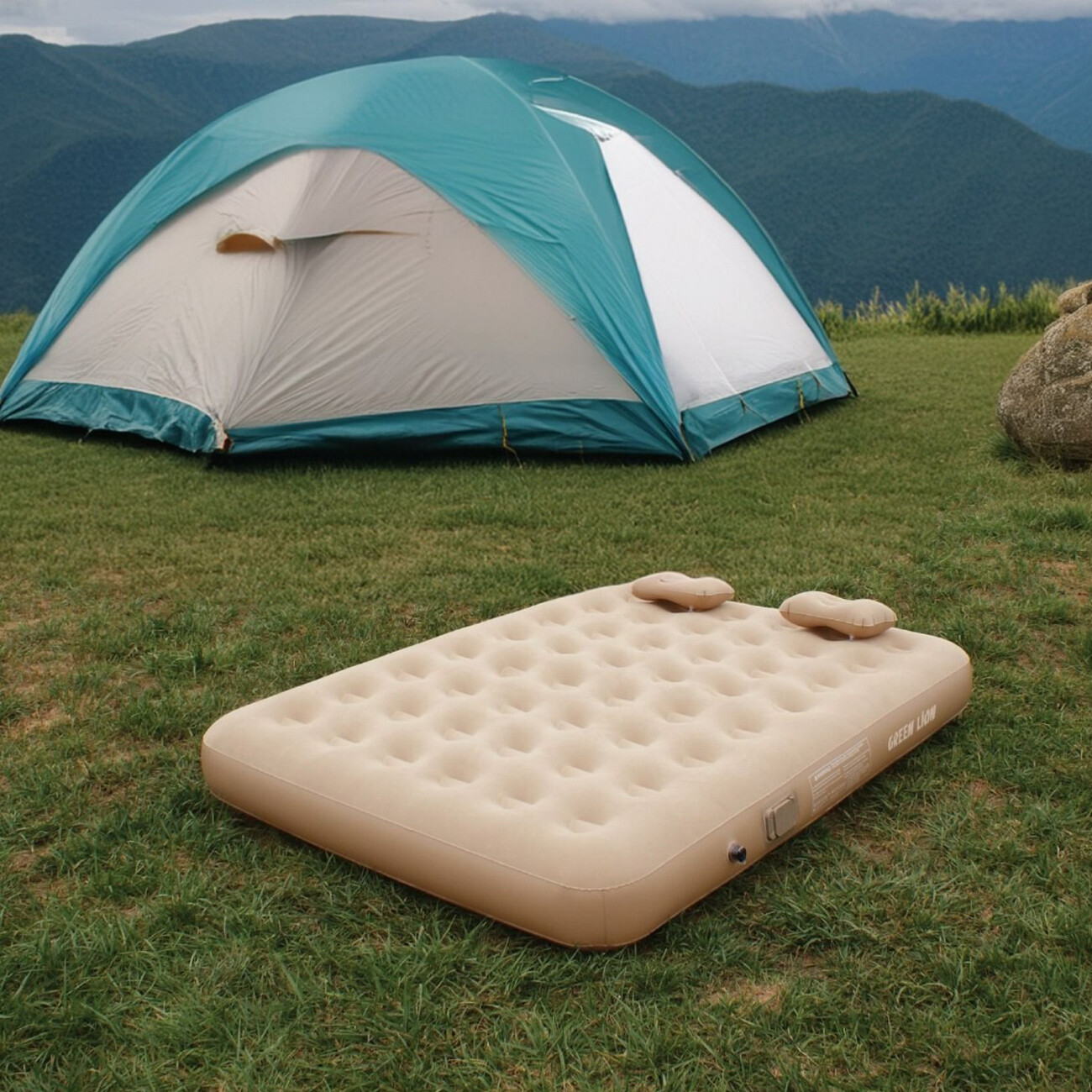خرید تشک بادی سفری دونفره  گرین لاین
