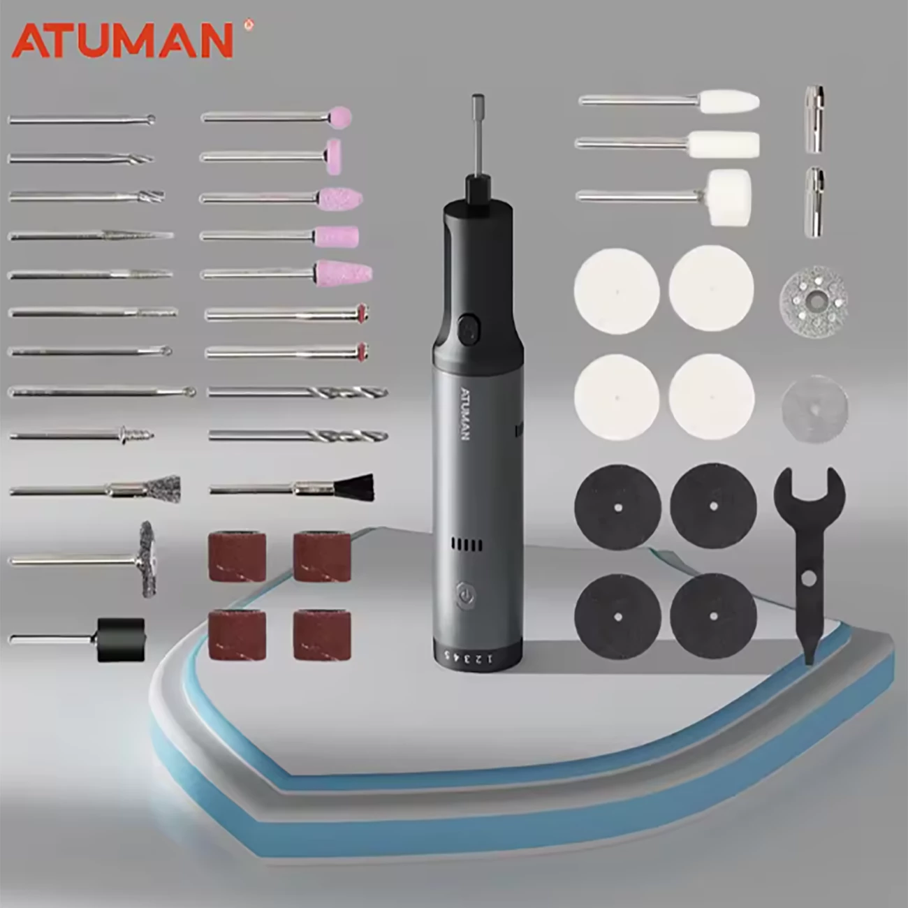 کیت ابزار چند منظوره قلم حکاکی و سنگ زنی برقی آتومن