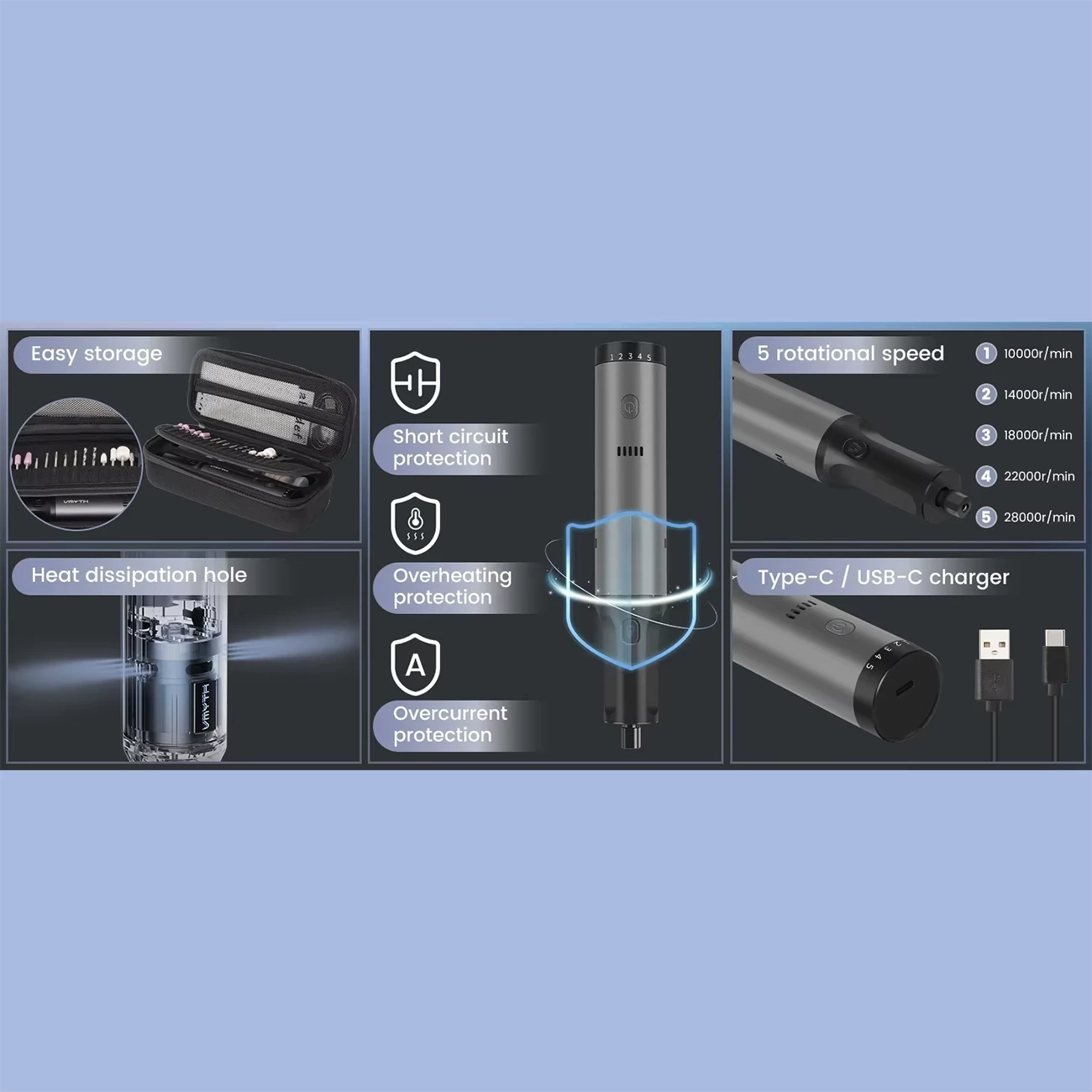 کیت ابزار چند منظوره قلم حکاکی و سنگ زنی برقی آتومن