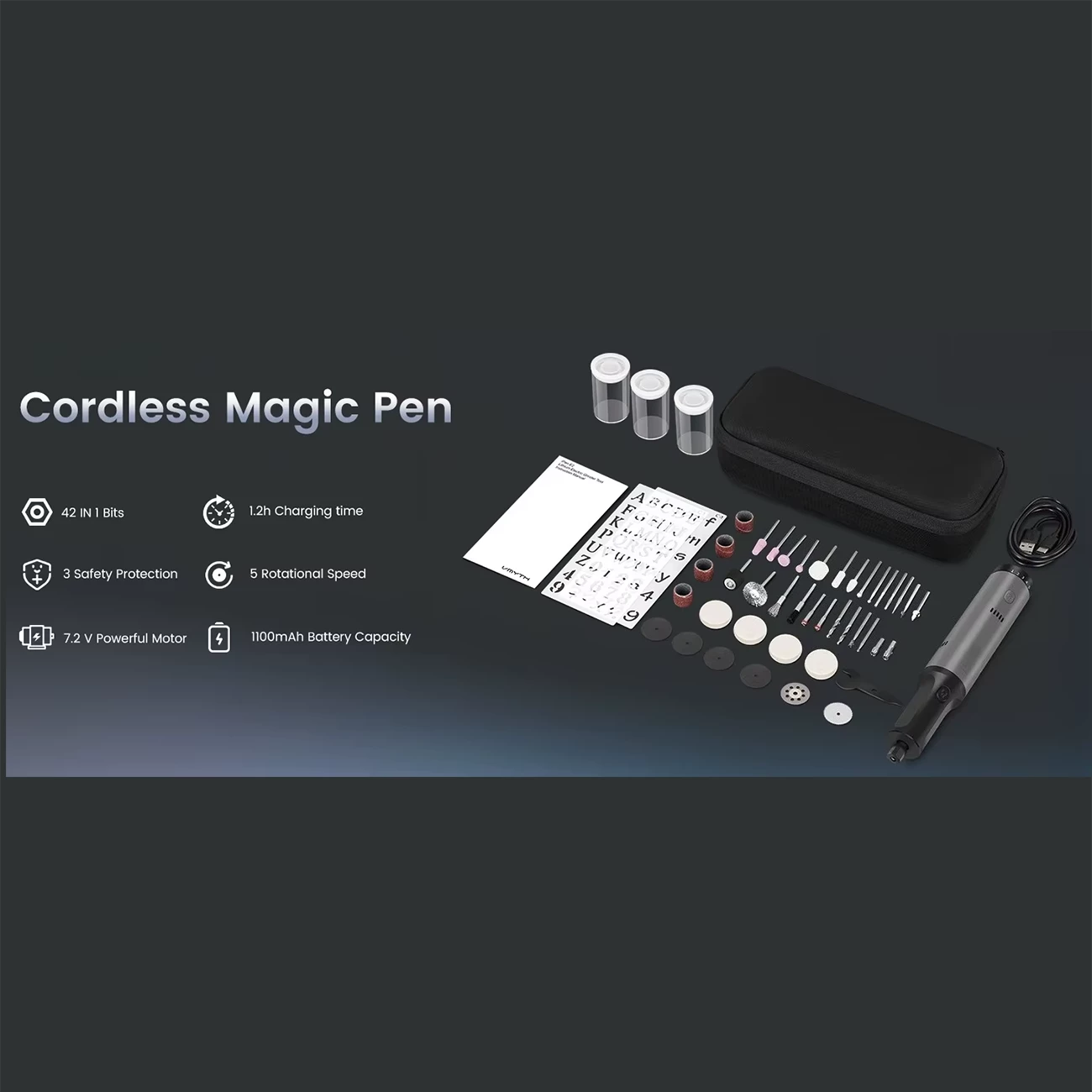 کیت ابزار چند منظوره قلم حکاکی و سنگ زنی برقی آتومن