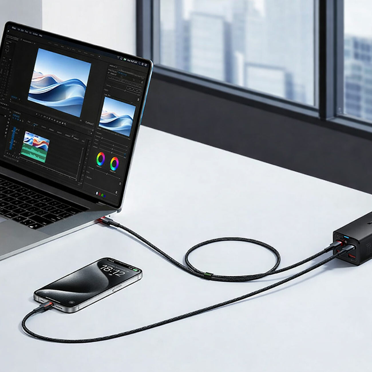 خرید کابل تایپ سی 100 وات بیسوس