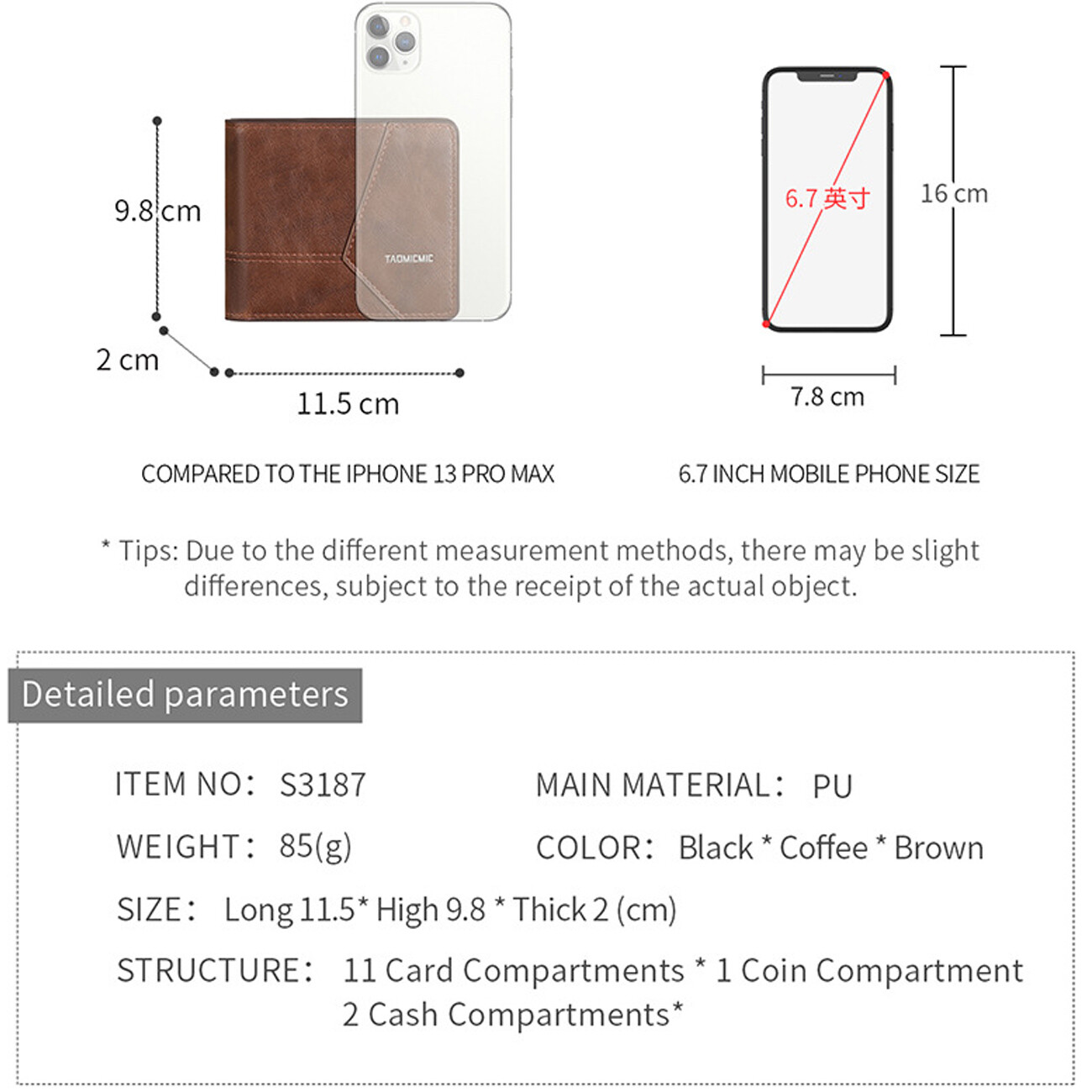 قیمت کیف پول  مردانه تائومیک‌میک