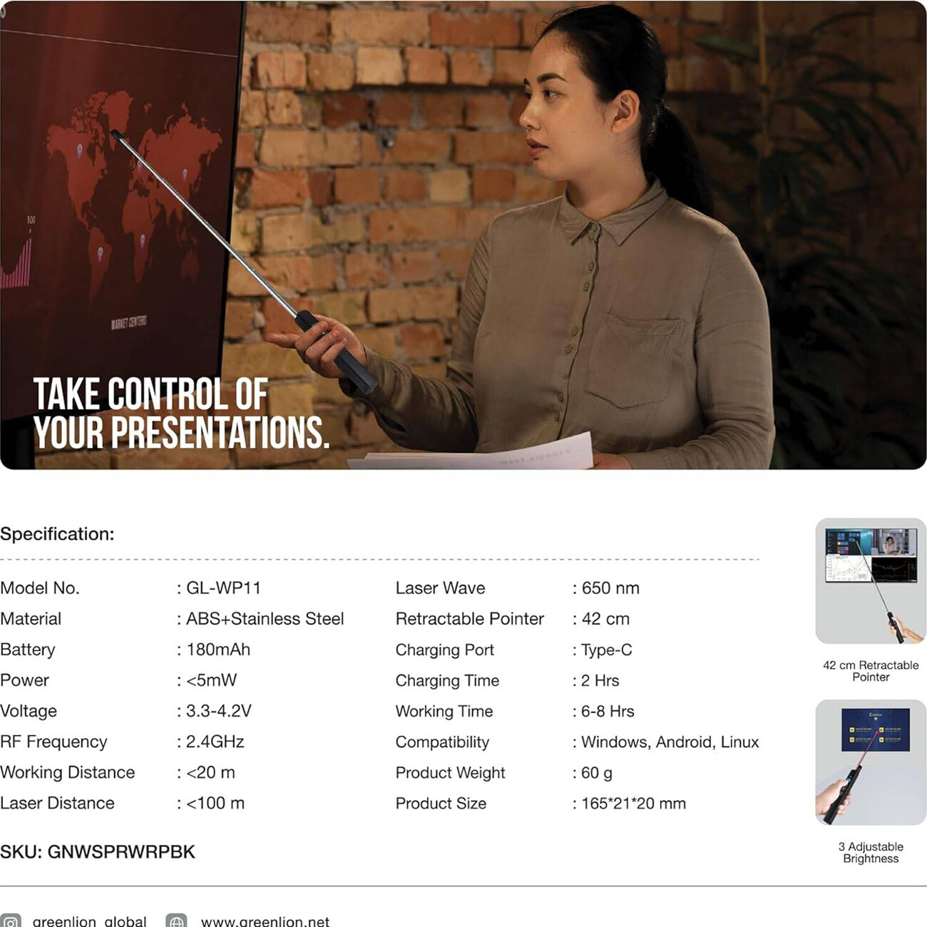 پرزنتر بی‌سیم لیزری گرین لاین