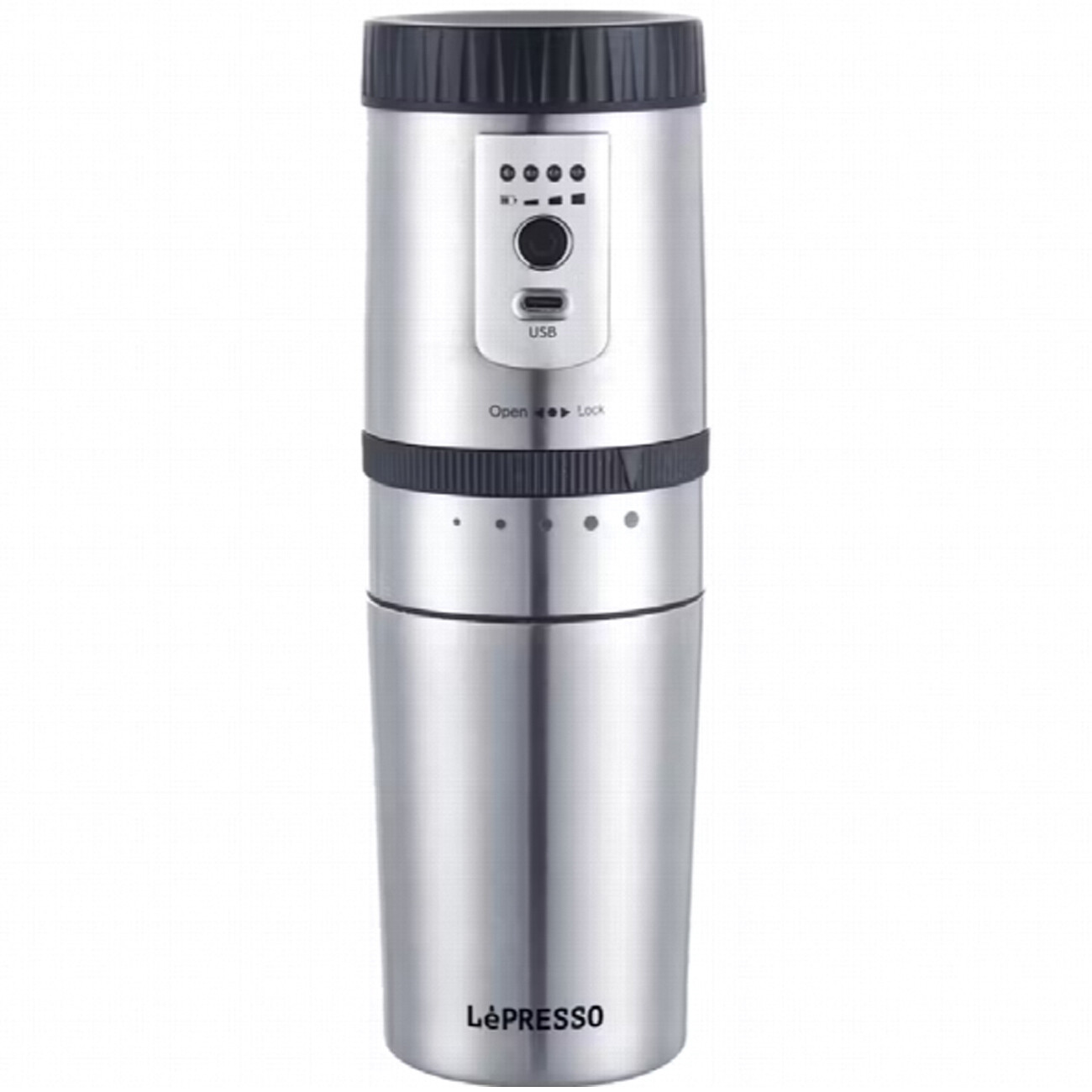 قهوه ساز و آسیاب قهوه لپرسو LEPRESSO اصل مدل LPGCMSM شارژی