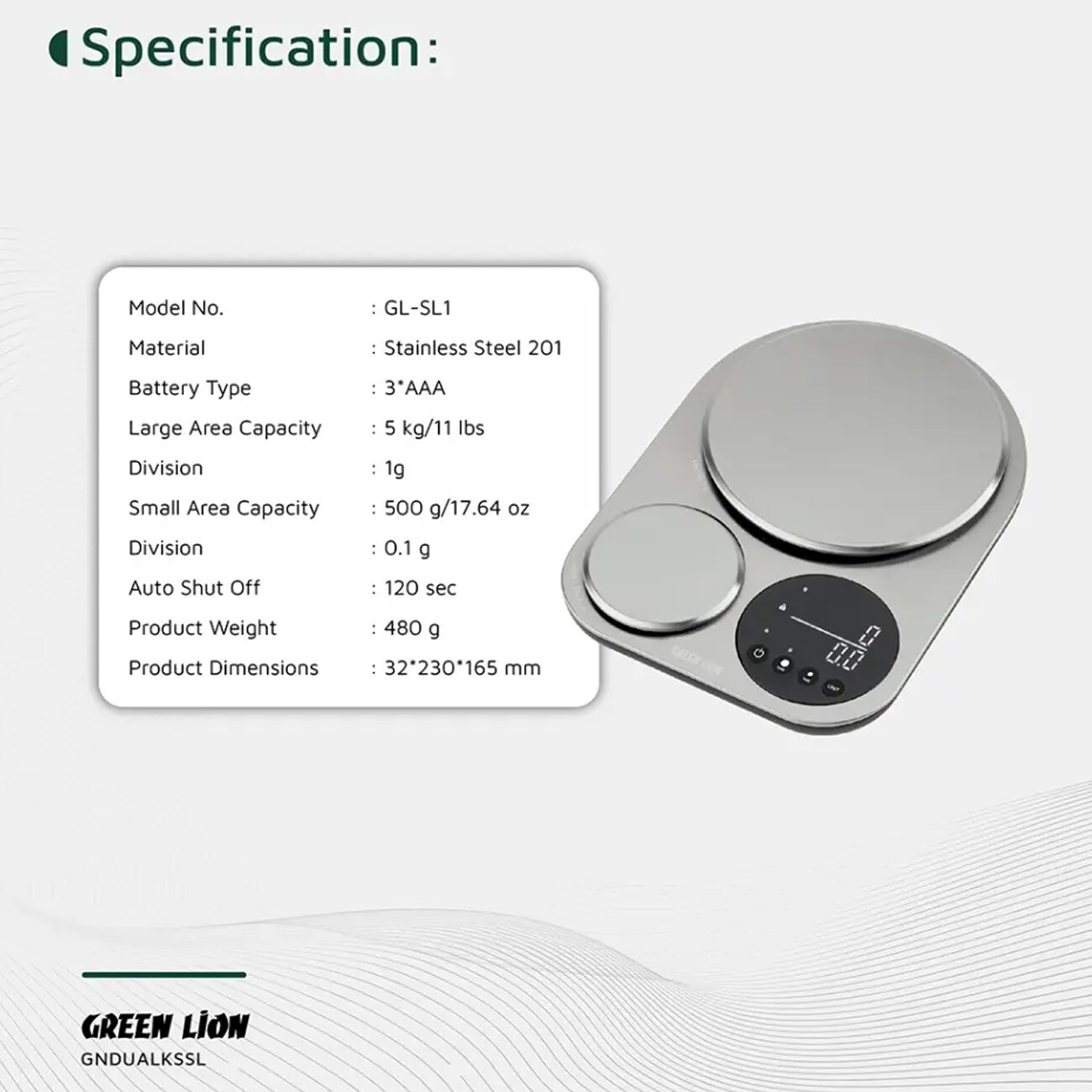 ترازو آشپزخانه دیجیتال گرین لاین