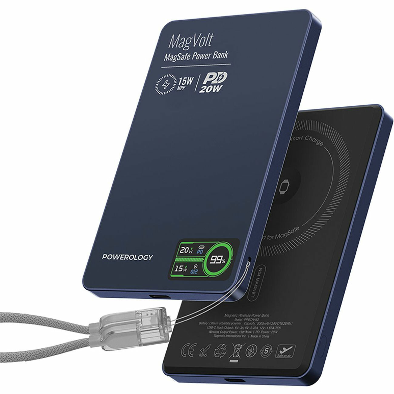 پاوربانک وایرلس مگنتی و تایپ سی پاورولوژی