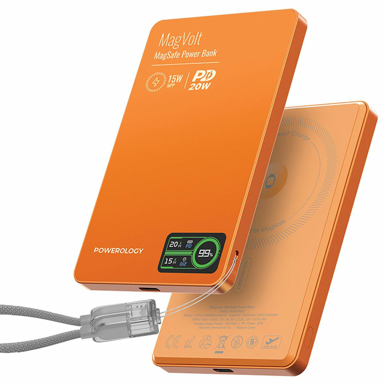 پاوربانک وایرلس مگنتی و تایپ سی پاورولوژی