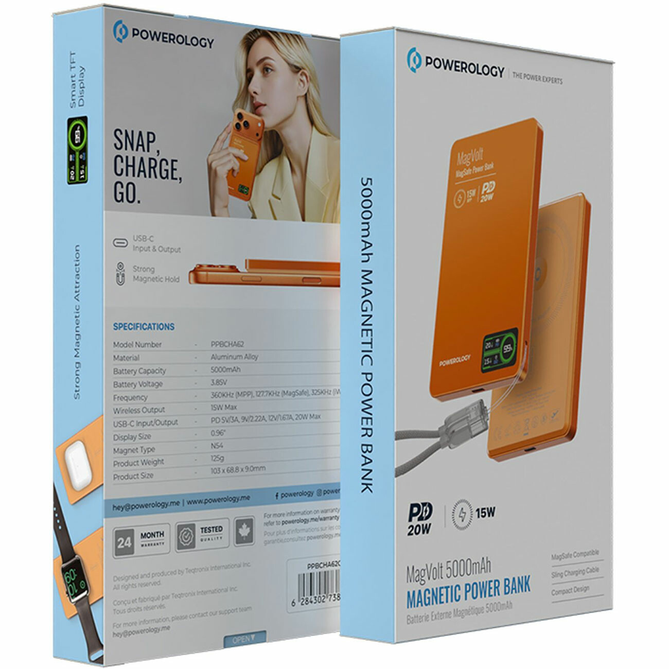 پاوربانک وایرلس مگنتی و تایپ سی پاورولوژی