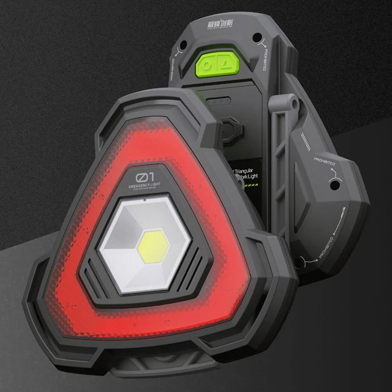 چراغ کار و چراغ اعلام خطر مثلثی شارژی مدل FW100 چند منظوره