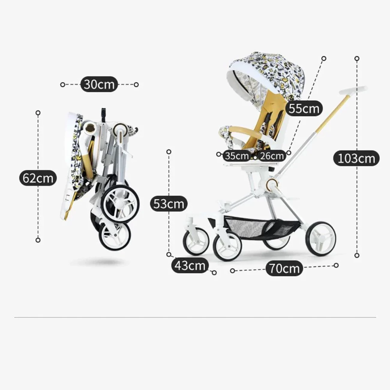 خرید کالسکه بچه تاشو با سایبان