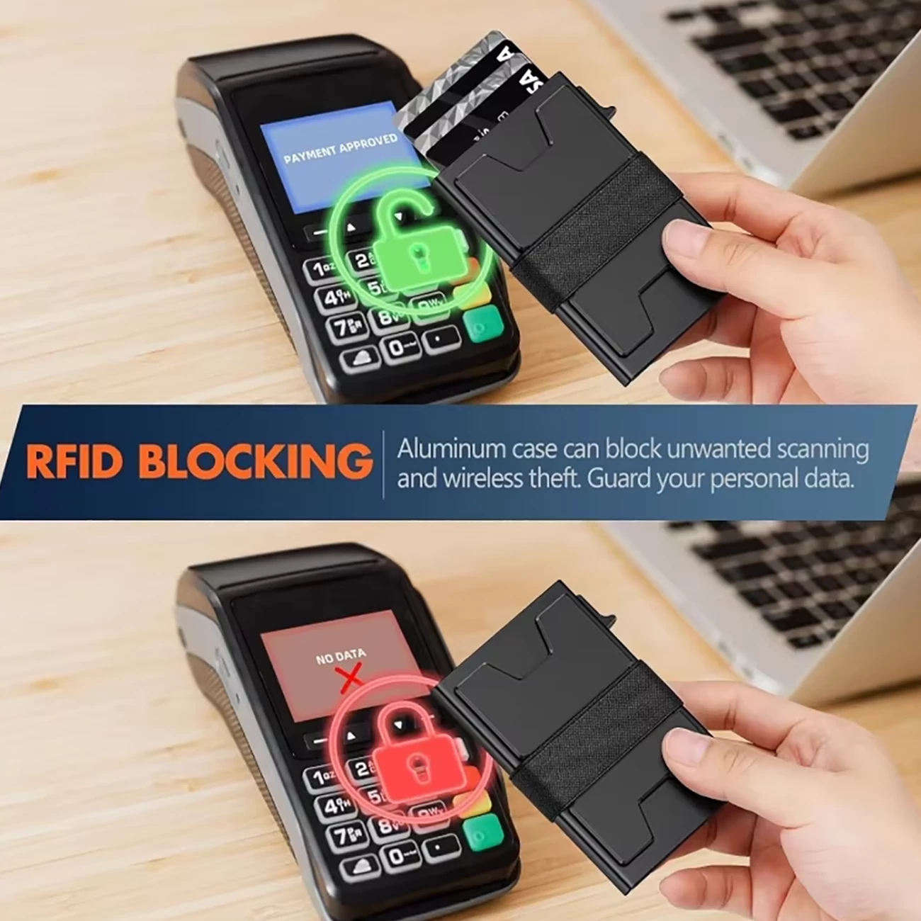 خرید کیف پول و جاکارتی ضد سرقت مردانه با ظرفیت بالا