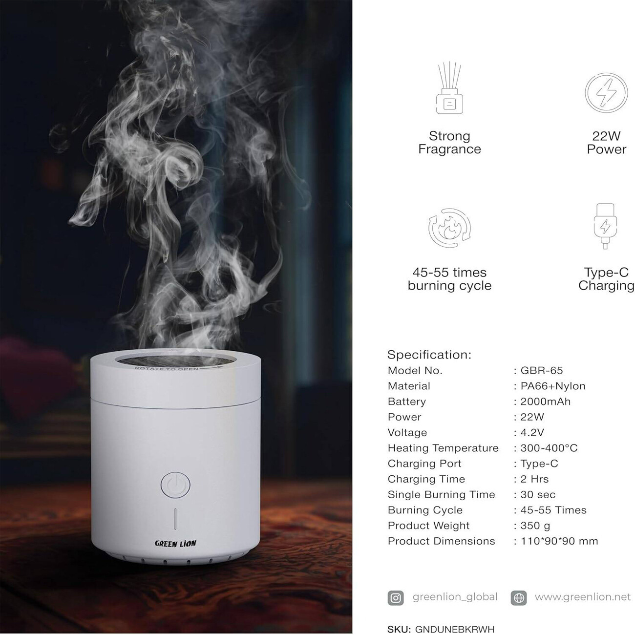 قیمت عودسوز شارژی گرین لاین