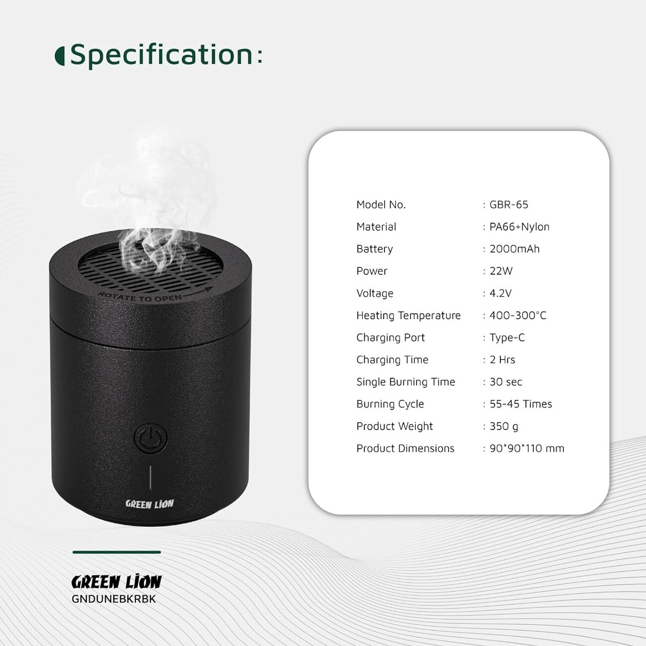 عودسوز شارژی گرین لاین