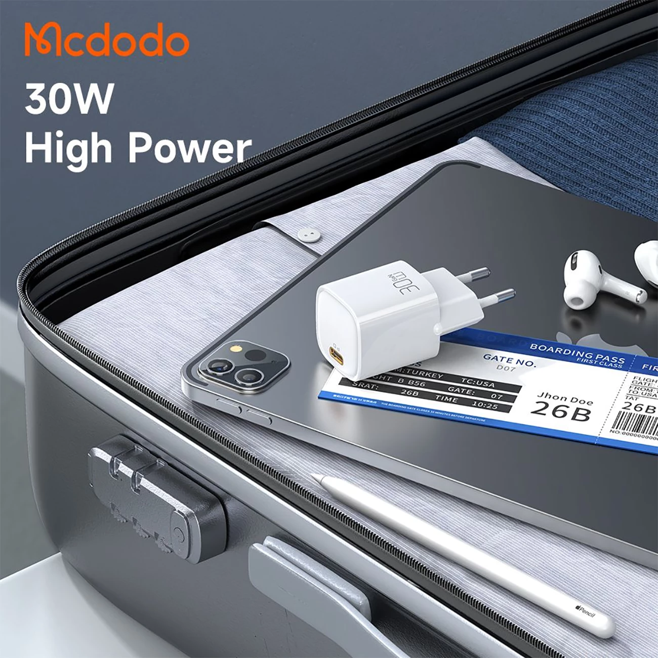 خرید شارژر دیواری مینی 30 وات مک دودو