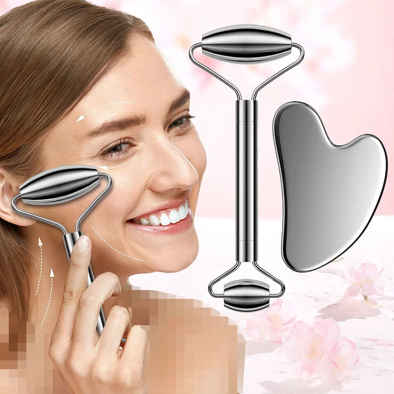 ماساژور غلتکی و دستگاه لیفت صورت Facial roller massager با گواشا