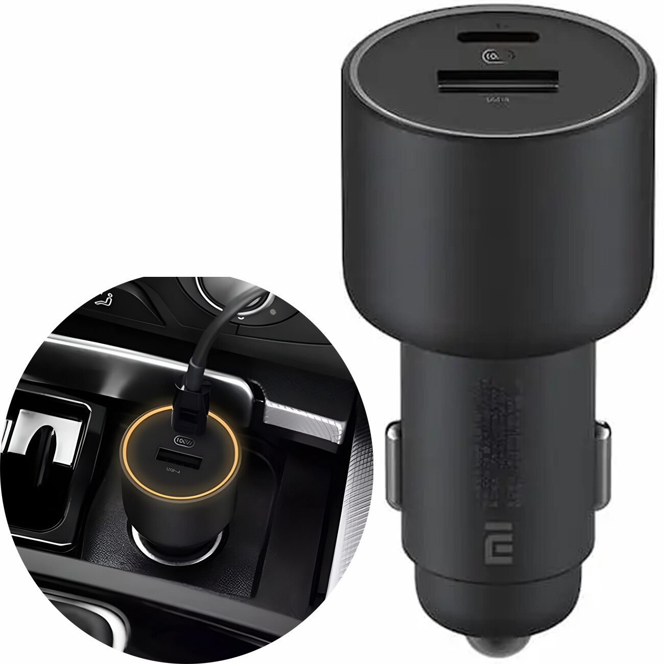 شارژر فندکی فست شارژ شیائومی Xiaomi اصل مدل MDY-16-EQ توان 43 وات