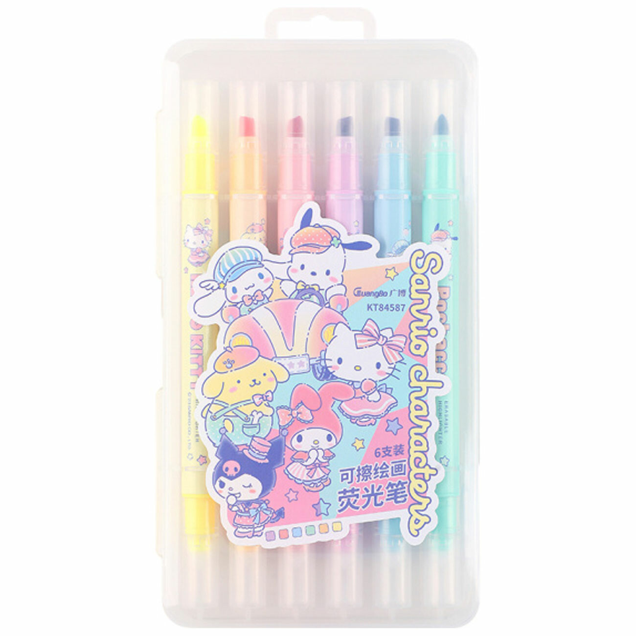 ماژیک هایلایتر گوانگبو GuangBo مدل KT84587 پک 6 عددی