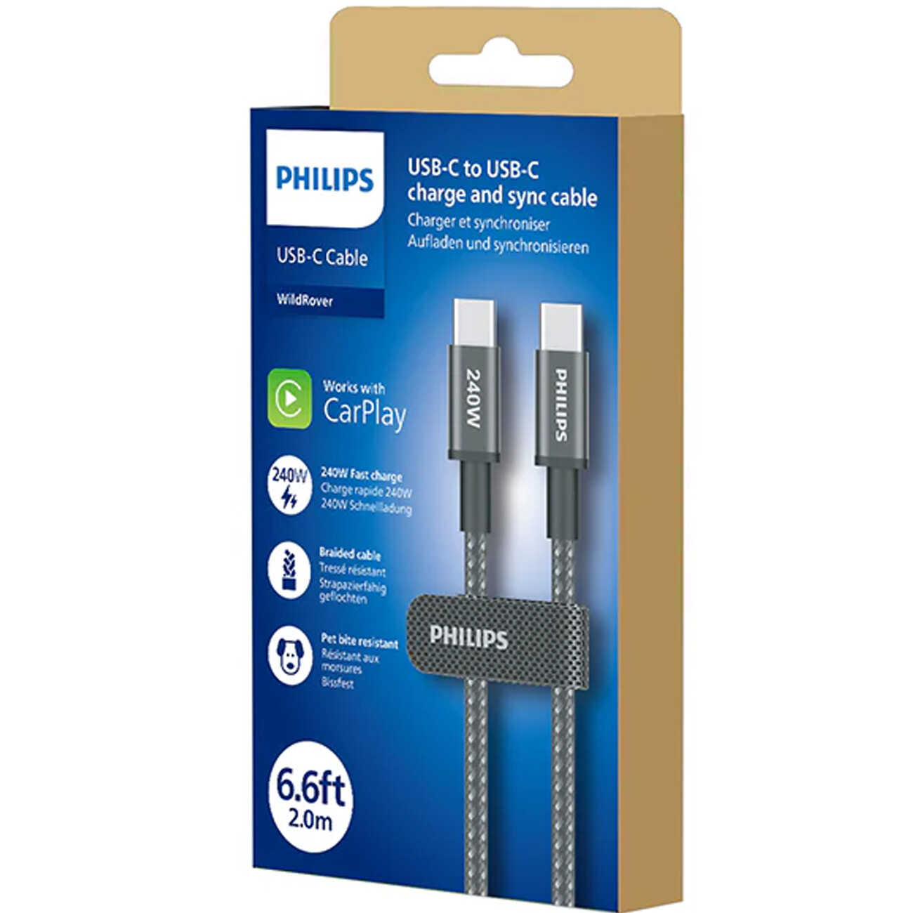 خرید کابل فست شارژ دو سر تایپ سی فیلیپس