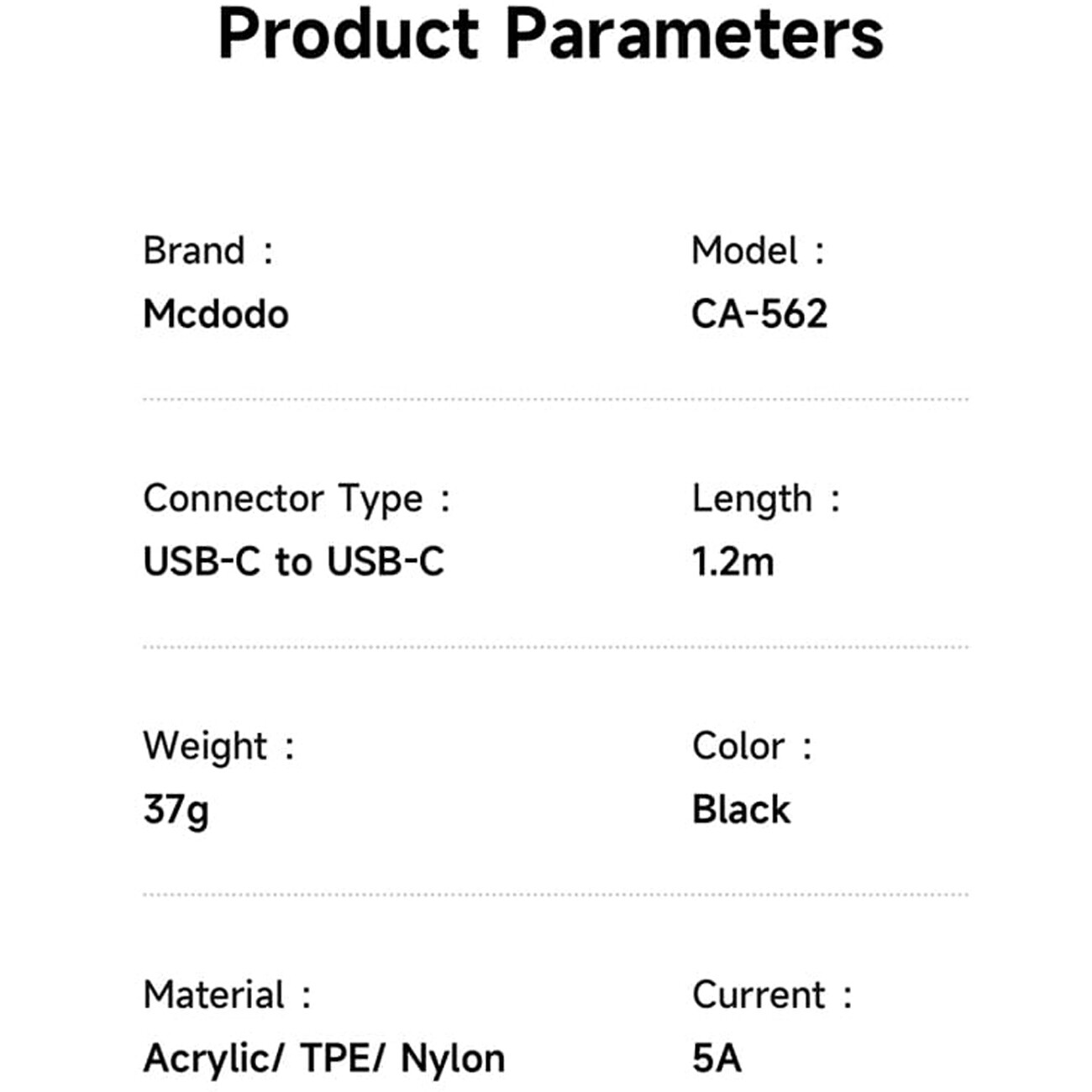 کابل شارژ تایپ سی 100 وات مک دودو