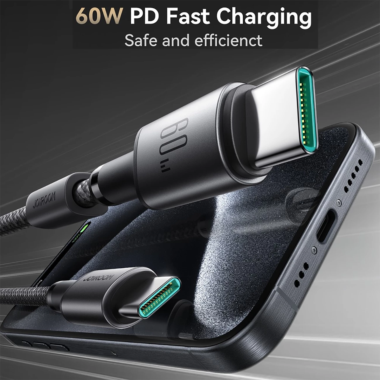 بهترین کابل تایپ سی 60 وات جویروم