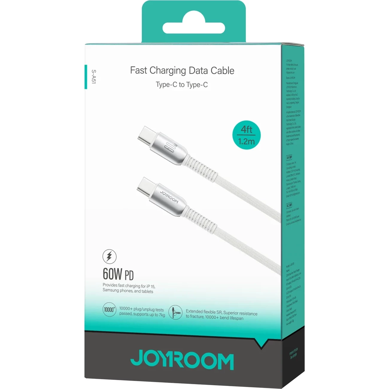 کابل تایپ سی 60 وات جویروم