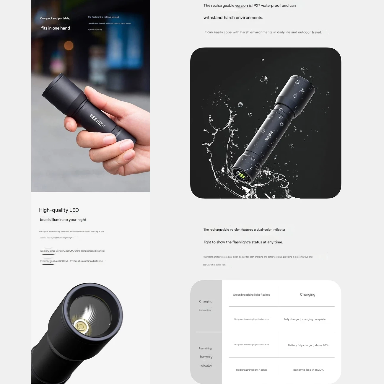 چراغ قوه شارژی بی بست