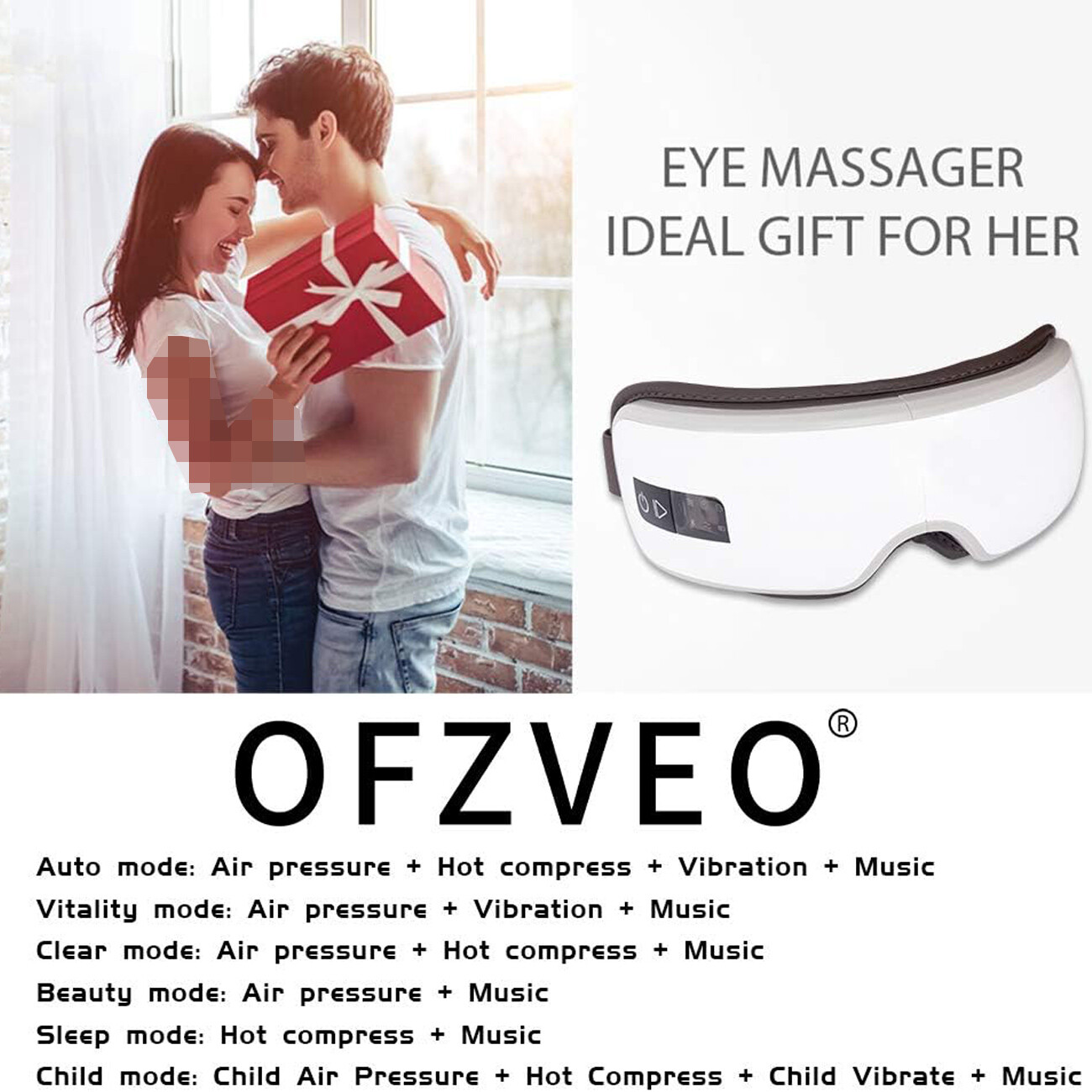 خرید ماساژور چشم  بلوتوثی شارژی