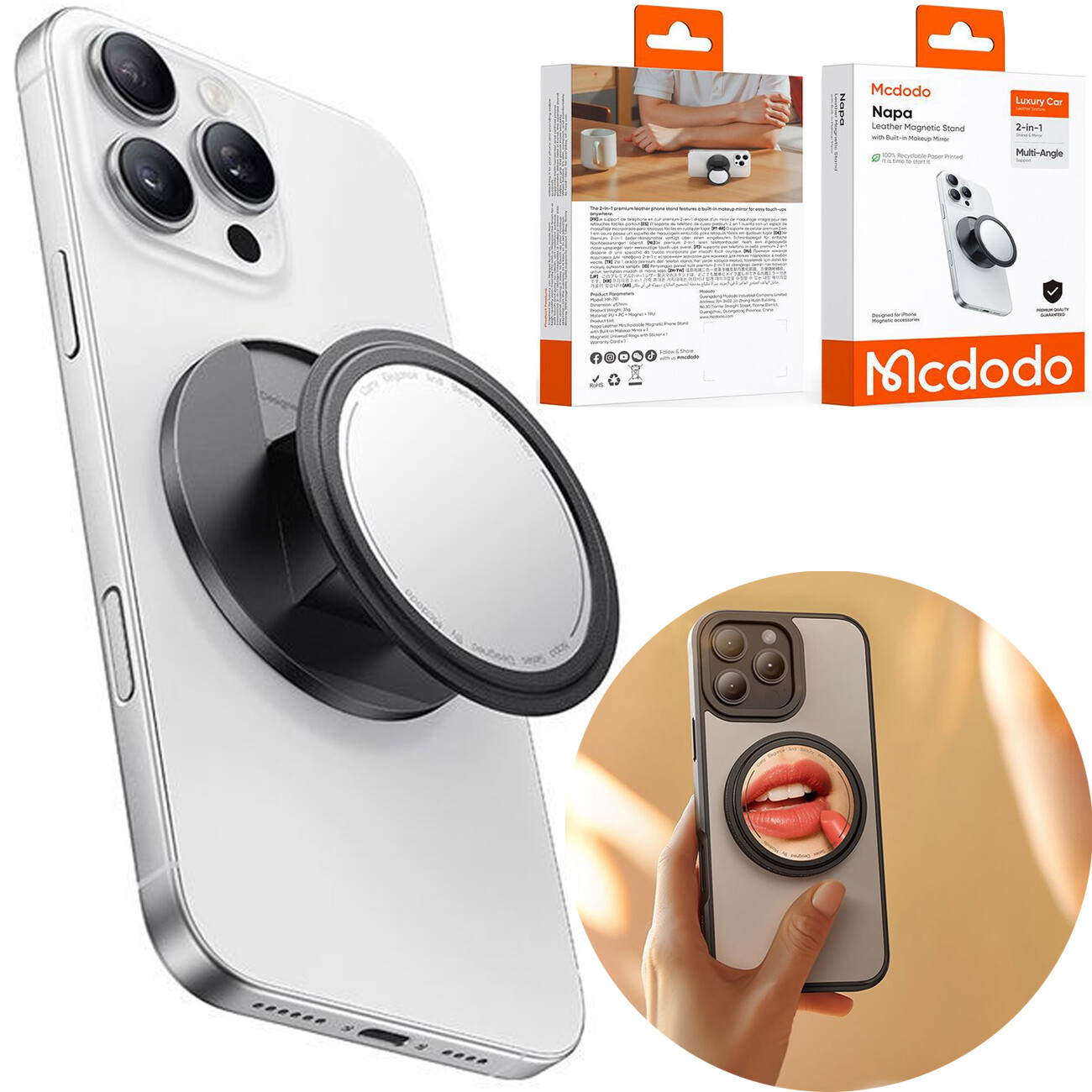 پاپ سوکت و هولدر موبایل مک دودو Mcdodo مدل MR-7912 آینه دار