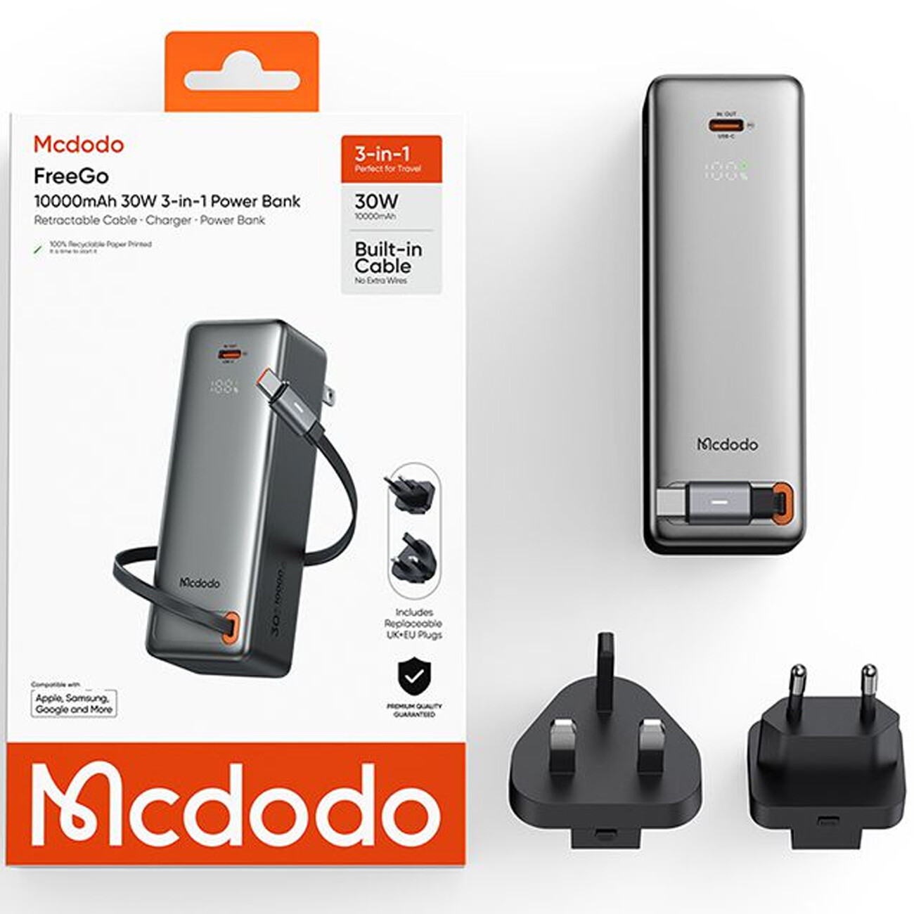 پاوربانک و شارژر دیواری 10000 مک دودو