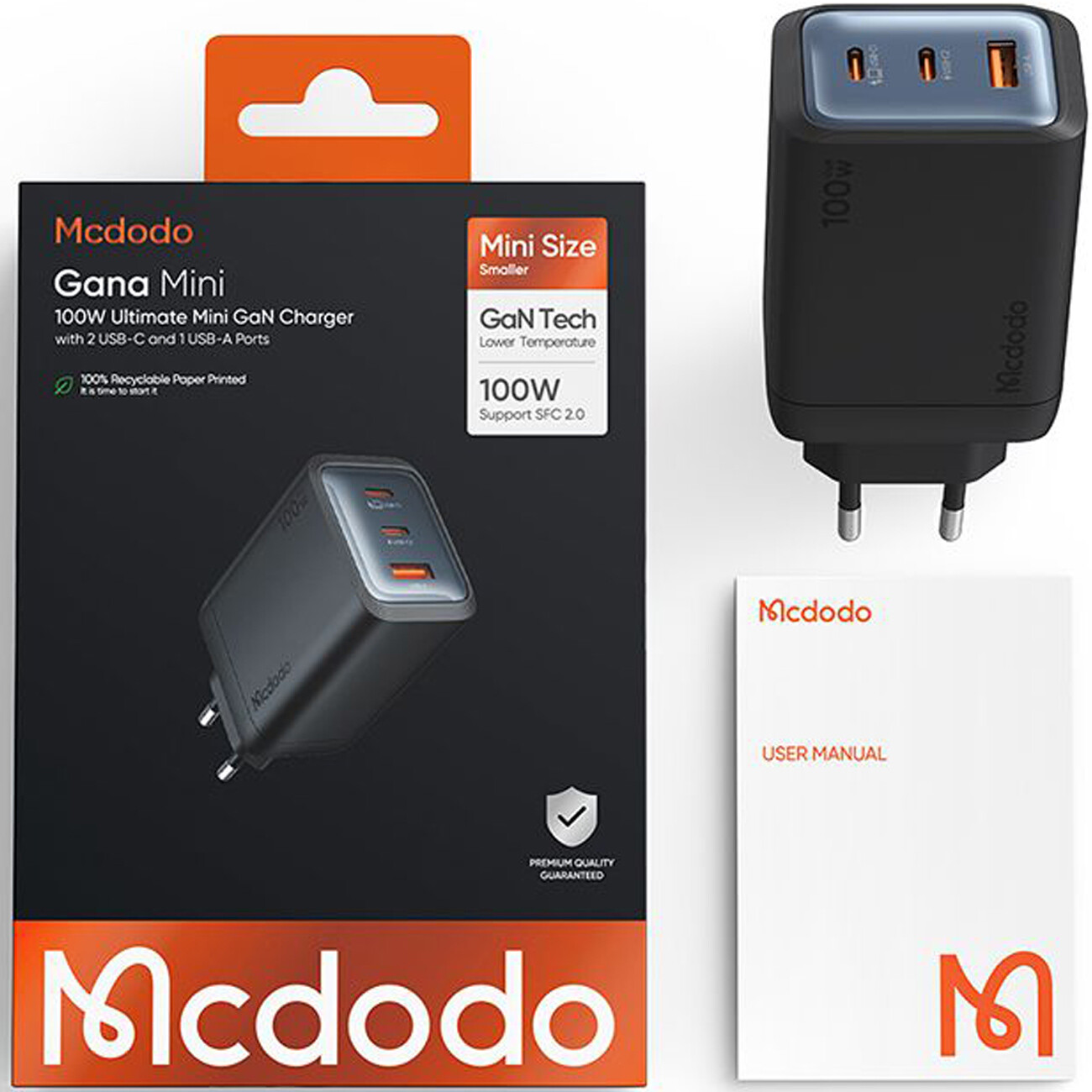 قیمت شارژر دیواری تایپ سی و یواس بی مک دودو